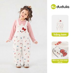 DUDUJIA | Quần Dungaree 100% Cotton Cho Bé Gái