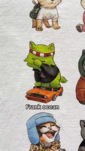 frank ocean X cat new top T-shirt original art design pattern pure cotton fashion street round neck TEE