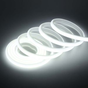 AC 220V ริบบิ้น LED นีออนกันน้ำน้ำแข็งสีฟ้า/สีชมพู/สีเหลือง/สีม่วง/สีขาว/สีแดงตกแต่งบ้านสวนโคมไฟ COB แถบ