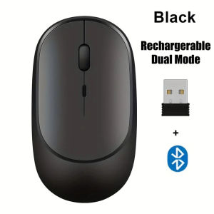 Rechargeable Wireless Mouse Dual Modes Bluetooth-compatible 2.4G USB Cordless Computer Mouse for Laptop MacBook Tablet PC Mause