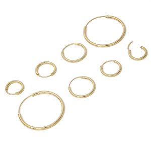 2Pcs 13/15/18/30mm 14K Gold Plated Brass Hook Earring for Women Girls