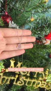 Dây Chuyền Nữ S925 Dây Chuyền Bạc Nữ Mặt Trăng Tỏa Sáng Rực Rỡ Đính Đá Đổi Màu - DB2615 - Bảo Ngọc Jewelry