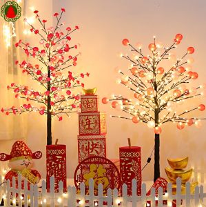 【COD】60CM Glowing Christmas Tree Light Up Christmas Tree USB PlugWarm Light Simulation White Birch Decorative Christmas Tree With Lights Flashing Christmas Tree With Led For Live Bedroom Home Christmas Tree Decorations For Home 2023
