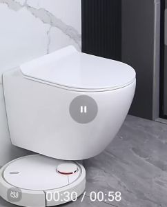 Bồn cầu treo tường YAMATO T-688 tét nước âm thân sứ tròn nút nhấn chữ nhật - Hàng nhập khảu Thái Lan