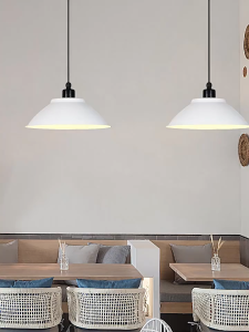 Retro Industrial Hanging Light with Horn Shade for Office Supermarket Outdoor Corridor Use