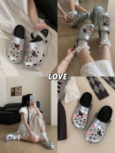 รองเท้าแตะส้นเตี้ยแบบสวมหัวสำหรับผู้หญิงในช่วงฤดูร้อน สไตล์เกาหลี รองเท้าแตะแบบสวมสบายสำหรับเล่นกีฬาในบ้านและกลางแจ้ง ทรงหัวมน