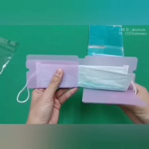 ซองพลาสติก เก็บหน้ากากอนามัยสำหรับพกพา (แพค 1 ชิ้น) แผ่นพลาสติกความหนา 0.5มม/ JP-155