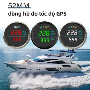 Đồng Hồ Đo Tốc Độ GPS Chống Nước ELING 52mm Dành Cho Thuyền Biển Du Thuyền Với Đèn Nền Xanh/trắng/đỏ 12V 24V Không Có Đồng Hồ Đo Quãng Đường