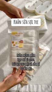 Set 5 khăn sữa 2 lớp xô sợi tre HotGa mềm mịn thấm hút và kháng khuẩn cho bé