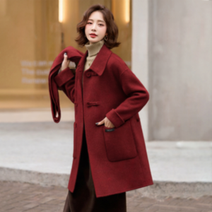MANWUJINGLING | Elegant Stylish Womens Double-sided Wool Coat