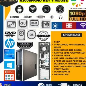 CPU HP COMPAQ PRO 6300SFF/NO KEY + MOUSE