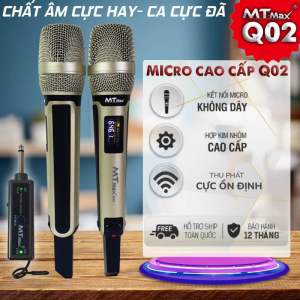 Micro Không Dây MTMAX Q02 Cao Cấp 2 Mic Chuyên Dùng Cho karaoke Hát Nhẹ