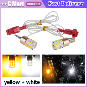 1pc New Dual Color Motorcycle Turn Signal High Brightness Bulb LED Bulb Tail Parking Color Fog Light E-scooters