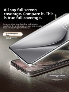 xilixili | Ultra Clear 3D Heat Bend Glass Base Huawei Pura70 Pro Tempered Glass Full Glue P70 Pro Mobile Phone Film New Ultra Curved Screen Full Cover 70Pro Anti Fall Protection Film