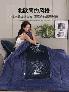 Thickened Multi-Functional Pillow Blanket Two-Way New 2025 Coral Fleece Blanket Pillow Blanket Foldable Car Nap Office Use