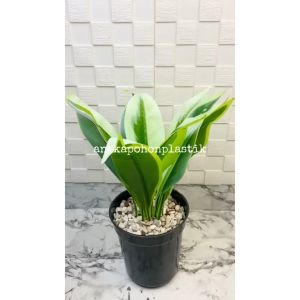 Pohon Daun Pandan Bali X12 Plastik Artificial Pot Effiel Hitam Plastik Pajangan Dekorasi Ruangan