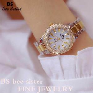 Guest House Bee Sister FA1258 Baru Top Merek Wanita Kasual Modis Watch Korea Versi Penuh Berlian Imitasi Mulia dan Bersinar Baja Anti-karat Casing Paduan jam Tangan Kuarsa Tahan Air Mewah Diamond Wanita Hadiah Jam Tangan