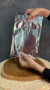 Standing Pouch Metalize 16x24 cm Ziplock Isi 50 lembar Standing Pouch Silver