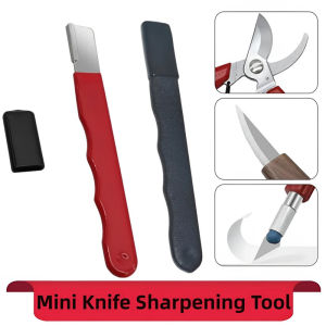 Metal Knife Pruning Sharpening Stone Handheld Garden Shear Scissors Sharpener with Lid Pocket Speedy Sharp Knife
