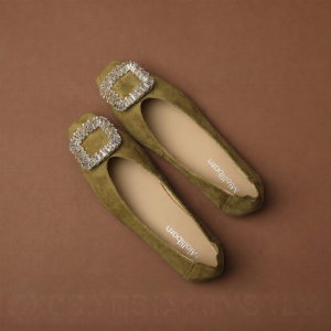 MIOLLIBARN | Round Toe Slip-On Glitter Crystal Soft Flats
