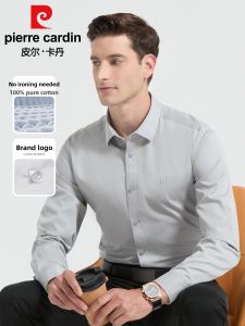 Pierre Cardin | Áo Sơ Mi Dài Tay Mới Thu Đông Kinh Doanh Phong Cách Thông Thường 100% Cotton