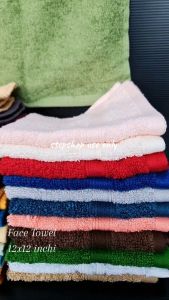 ONE STEP SHOP l Face Towel 30x30cm 100% Cotton Ring Spun Highly Absorbent and Soft Feel Essential Saloon Hand Gym Spa Towel Handkerchief