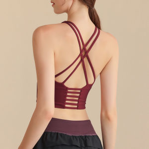 Sports Bra And Shorts Womens Pilates Running Shockproof Vest Style Fixed Strap Full Cup Medium to High Support Fitness Wear