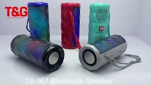 T&G TG-167 Bluetooth V5.0 Wireless Subwoofer HiFi Speaker with TF Card USB AUX In FM Radio Function & LED Lights