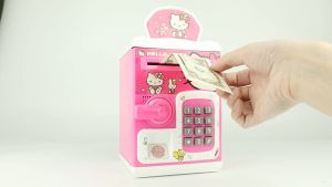 Celengan Anak ATM Money Safe Bank Anak Box Fingerprint Unlock dengan Musik dan Lmpu