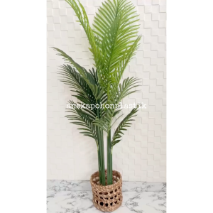 Pohon Hias Palem Artificial T150 Pot Dasar Cover Pot Bahan Eceng Gondok Motif Pajangan Rumah Dekorasi Kantor Aesthetic