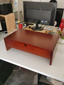 YIMUJIZHU | Makeup Storage Box Real Wood Drawer With Sliding Rails Elevating Table Organizer