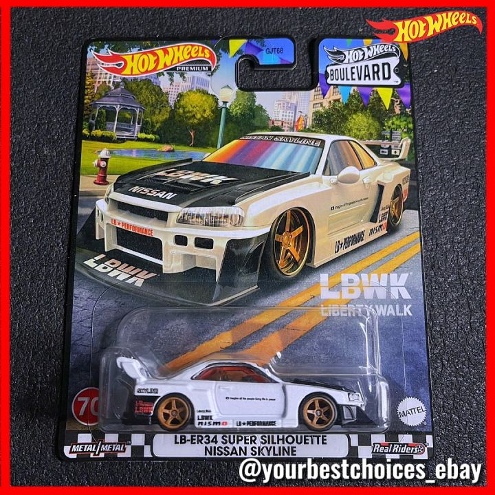 White Hot Wheels Car Hot Wheels Premium Nissan Skyline Diecast Car