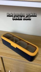 Rak Kotak Tempat Penyimpanan Bumbu Dapur Set 4 in 1 + Sendok Takar