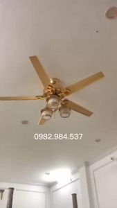 (Tặng Bóng)Quạt trần đèn chùm 5 cánh thép-Sải cánh 132m-Động cơ DC tiết kiệm điệnđèn 3 chế độ sáng cho phòng khách-ngủ-bếp