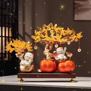 MEIWEISI | Lucky Cat Decorative Ornament with Auspicious Design
