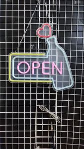 ป้ายไฟนีออน OPEN 44.5x46x1.5 ซม. ตกแต่งหน้าร้าน สไตล์โมเดิร์น พร้อมไฟหลอด H10W สำหรับตกแต่งสไตล์วินเทจ