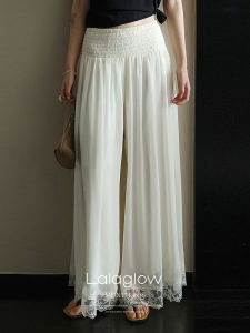 Elegant Loose Fitting Slenderizing High Waisted Ruffled Culottes Summer
