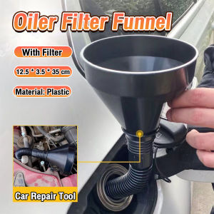 Masely Oiler Filter Funnel Car Motorcycle Refueling Longer Filter Funnel with Filter Flexible Tube