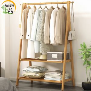 KUCA Kệ Treo Quần Áo Có thể gập lại chất liệu gỗ thông cao cấp