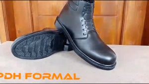 Sepatu Pria Formal PDH Tali Mati Hitam Dop Dinas Kantoran Polisi Security ASN