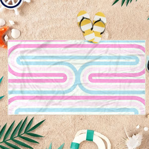 Beast Kingdom | Pastel Arch Stripes Beach Towel Ultra-fine Fiber Quick Drying Absorbent Beach Swimming Vacationvacation Essentials Gifts