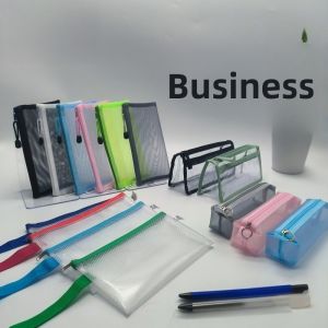 Wide Mesh Pencil Case Three Dimensional Student Exam Breathable Nylon Storage Bag Waterproof Large Capacity Pencil Bag