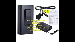 F41 ORIGINAL MIC WIRELESS WIRELES FM KLIP CLIP JEPIT JACK AKAI 6.5 MM MIK CABLE KANCING PROFESIONAL