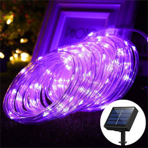 Solar Rope Lights Outdoor LED String Lights 8 Modes Garden Hose Lights Decorative Wedding Christmas Halloween Patio Porch Pool