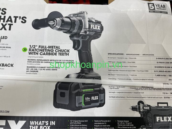 Máy khoan pin FLex FX1271T-2B new Fun | sạc 220v