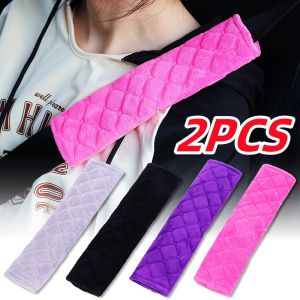 2Pcs Universal Car Seat Belt Cover Adjustable Plush Breathable Car Safety Belt Shoulder Pad for Kids Adults Car Interior Accessories