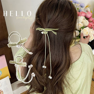 2Pcs Lily of the Valley Flower Hair Ring Mori Super Fairy Fresh and Lovely Flower Hair Rope Temperament Tied Hair All-match Elastic Rubber Band Head Rope
