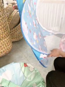 (Khoá Dày)-Màn Bung cho bé sơ sinh cao cấp mới nhất-mùng bung 1m10- mùng gấp gọn tiện lợi-Tặng Vòng may Mắn