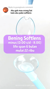 Mysticeyes Softlens Minus (-1.00~-6.00) Softlens Clear Lenses | Softlens bening Contact Lenses for Vision softlens Clear Eyes With Degree 1 Pair