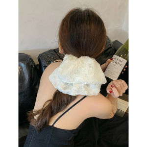 ยางรัดผมสไตล์เกาหลีสีชมพูดอกซากุระ Busan French Elegant Sakura Dot Low Ponytail Hair Ties ยางรัดผมสไตล์เกาหลี